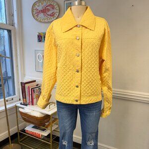 Chadwick's Quilted Butter Yellow Maximalism Colorful Jacket Outerwear Size 16